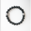 De lavasteen armband met 2 tribal kralen
