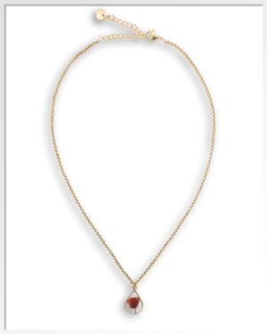 Schakelketting Gold Red Flower